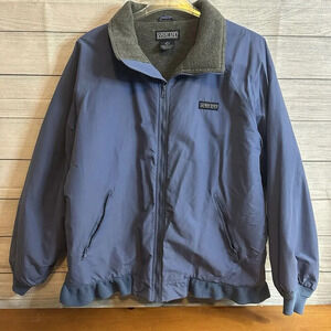 Lands End Men’s Jacket Blue Fleece Lined Coat Size XLarge Tall 46-48 Made in USA